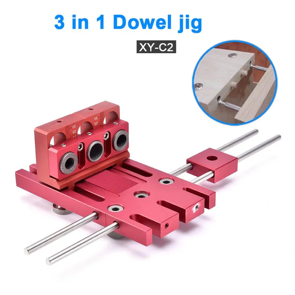 

Woodworking tool DIY Woodworking Joinery High Precision Dowel Jigs Kit 3 in 1 Drilling locator 08450A drilling guide kit