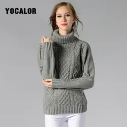 YOCALOR Вязание лучший вязаный свитер водолазка женский трикотаж зимние свитера и пуловеры Femme пуловер Джемпер осень