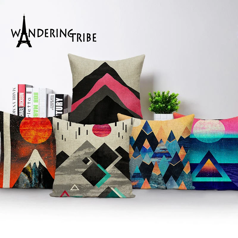 

Cushion Cover Animal Cotton Linen cushion geometric Felicity Mural Home colorful Decorative Car Sofa Throw Pillowcase