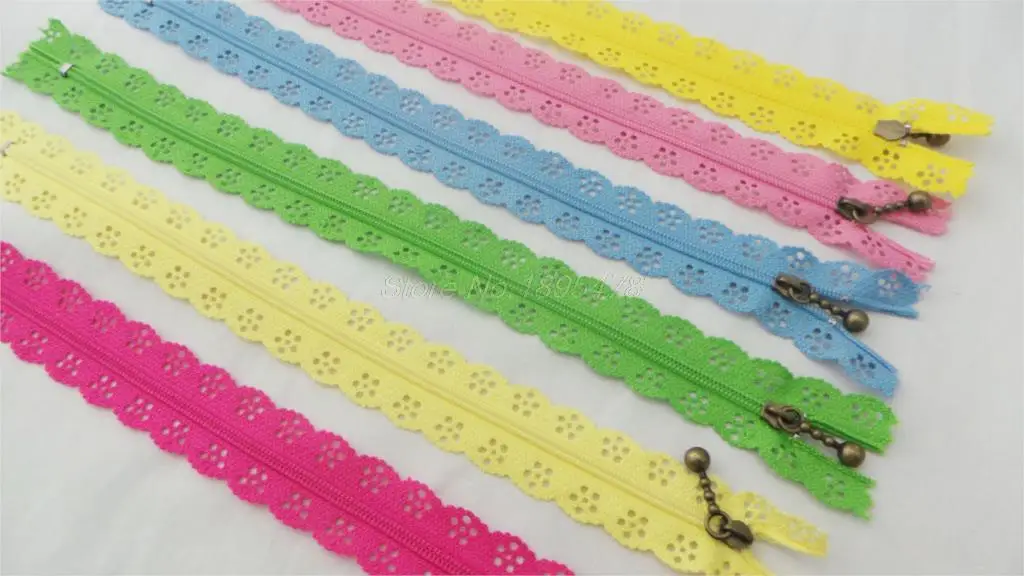 

1000PCS/Lot Fashion 20cm zippers lace nylon finish zipper for sewing wedding dress etc 24 color fast shipping for DHL