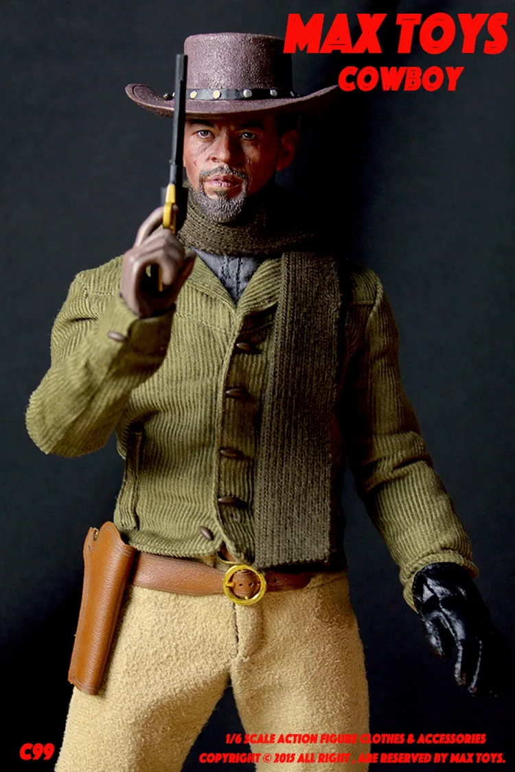 

1/6 scale figure doll clothes with head for 12" Action figure doll accessories,COWBOY clothing Django Unchained Jamie Foxx