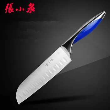

Stainless Steel Blue Series Kitchen Santoku Knife Japanese Style Chef Multi-use Knife Household Cleaver Slicer Anti Sticking