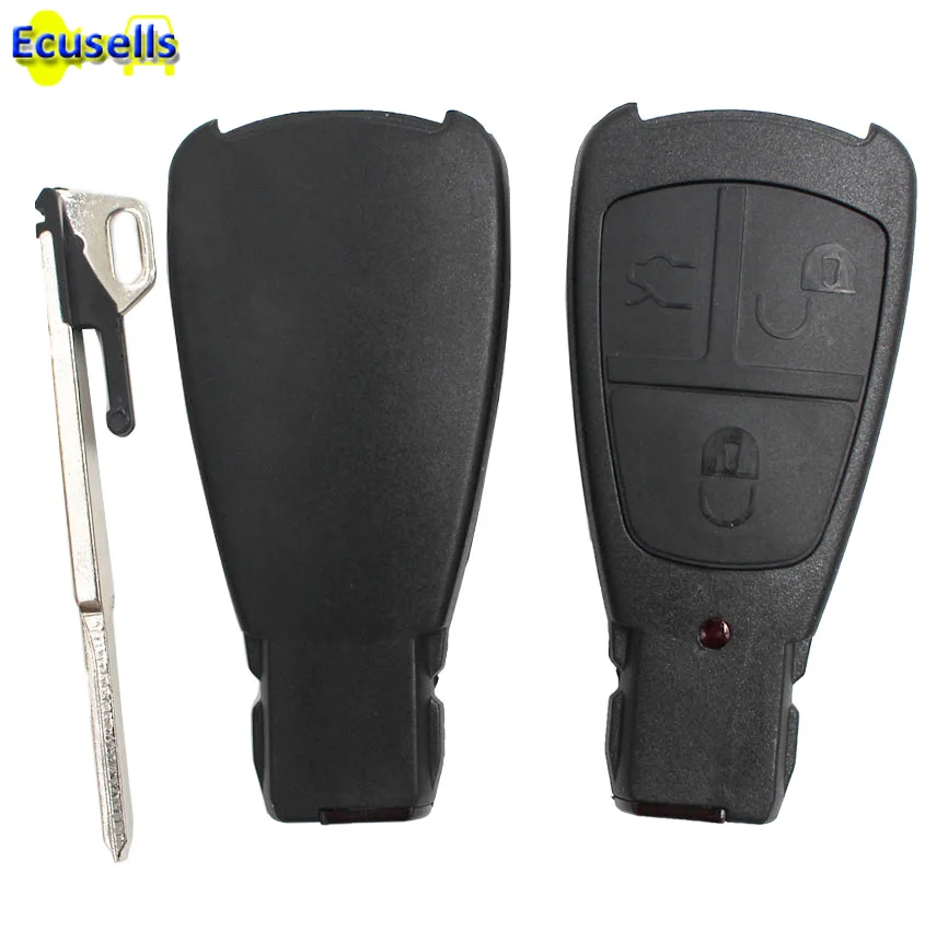 

3 PCS/LOT, for Mercedes for Benz C E S Class uncut key keyless remote key shell FOB Case 3 buttons+ Insert key