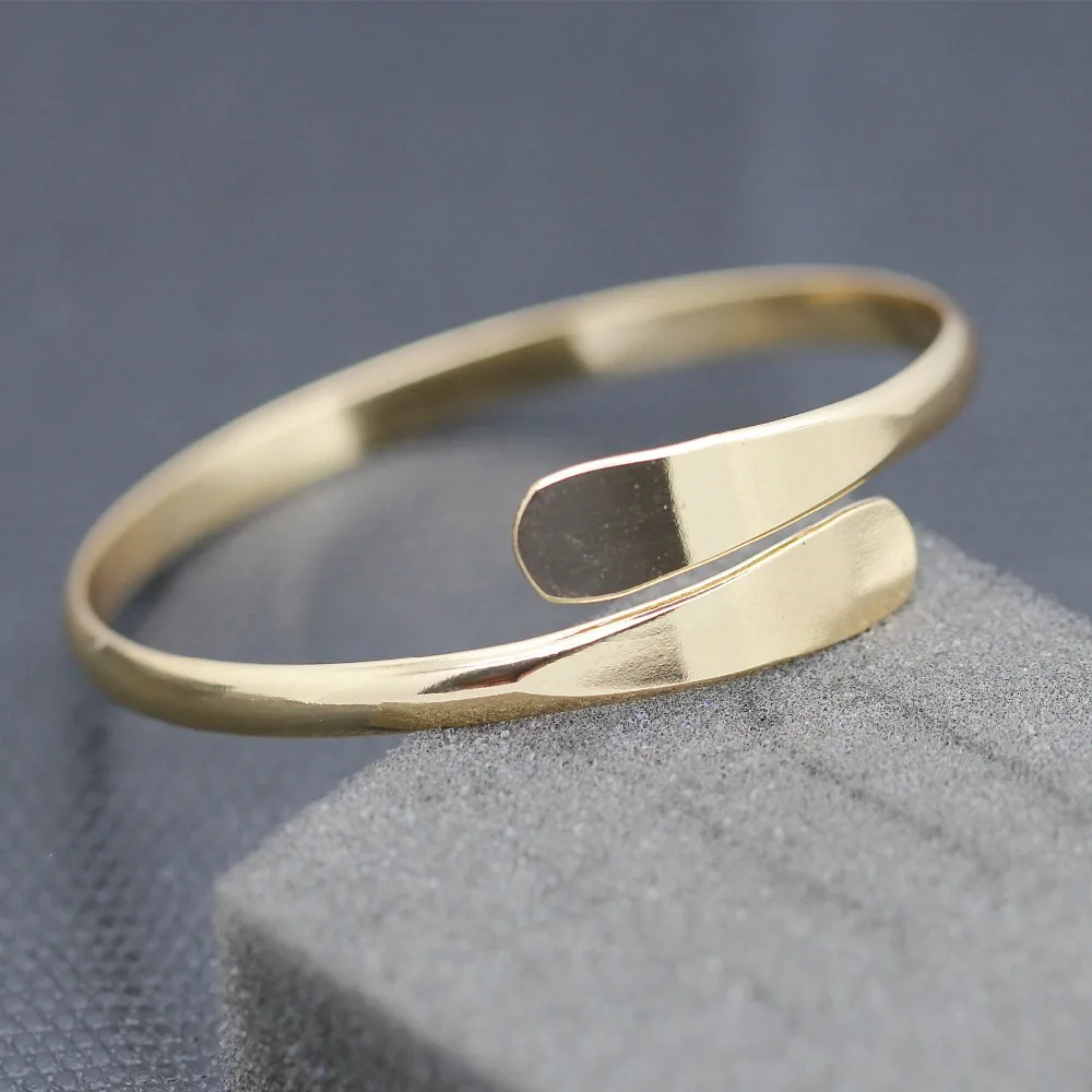 

costume jewellery top quality metal copper brass simple design bangle cuff bracelet for women 2015