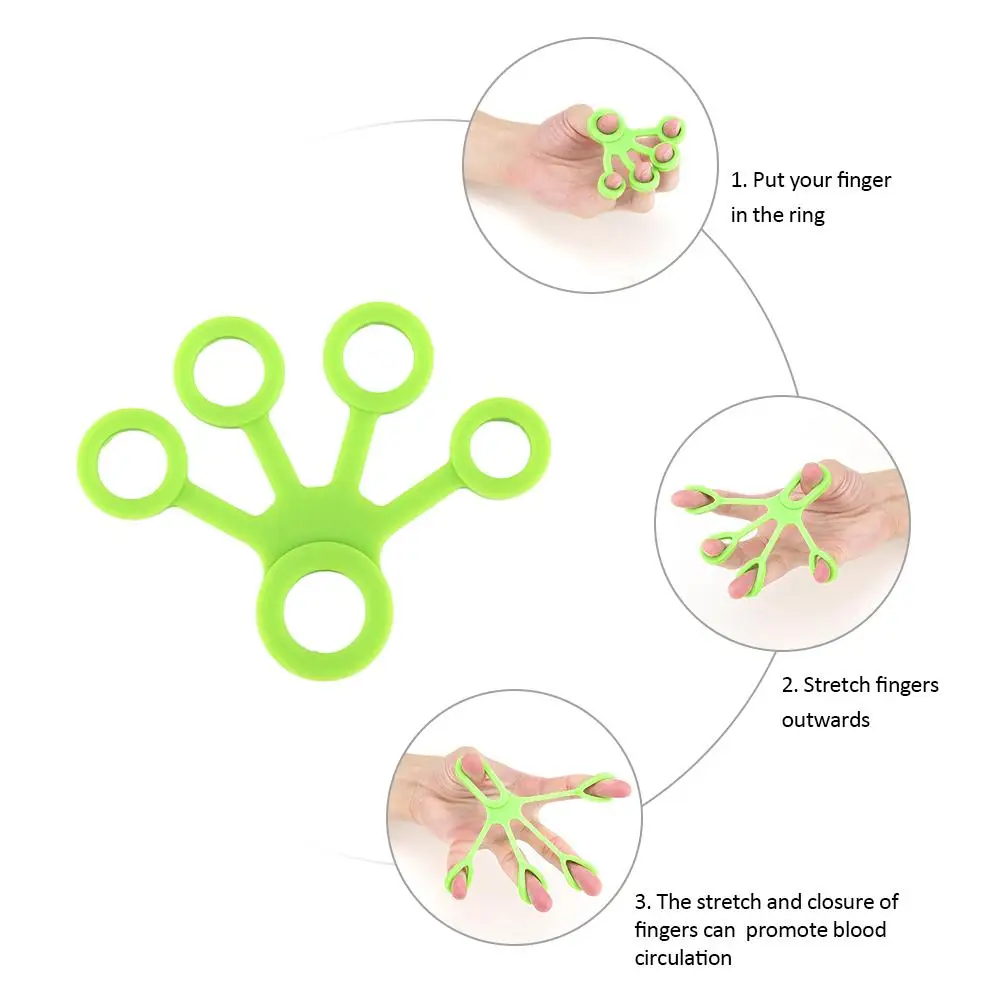 Силиконовые пальцы рукоятка усилитель палец тренажер рукоятка силовой тренажер рука Сопротивление Группа рука экстенсор Упражнение
