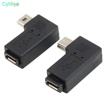

USB Micro 5Pin Female to Mini 5Pin Male 90 Degree Angle right Adapter Converter 200PCS