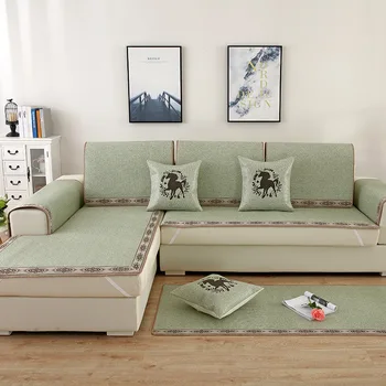 

European Style Sofa Cushion towel Summer Modern Minimalist Living Room Ice Silk Mat Set Combination Sofa Cushion