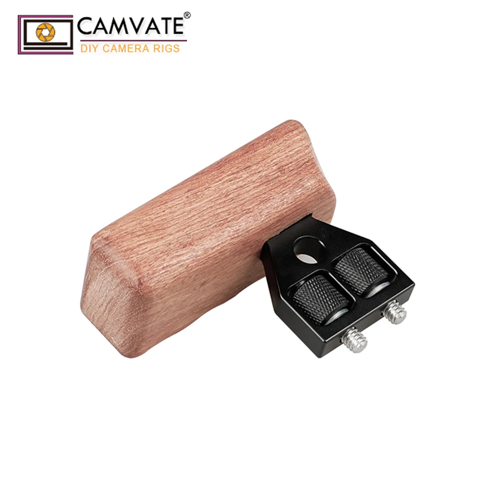 Najtaniej CAMVATE DSLR drewniany uchwyt rękojeści (lewą rączkę) do klatki wideo DV Rig Camara Fotografia akcesoria C1242