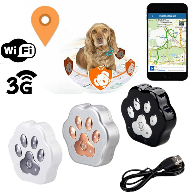 

Global Locator Smart Waterproof IP66 Pet Tracker Anti-lost Geofence Cat Collar Dog GSM/GPS WIFI Locator for webpage/APP/WeChat