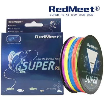 

RedMeet 8 Strands 100M 300M 500M PE Braided Fishing Line Saltwater Fishing Weave Superior Extreme Super Strong 20LB to 88LB