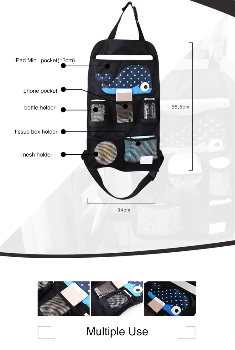 Мультфильм портативный водонепроницаемый плоский заднее сиденье авто Органайзер контейнер для автомобиля BMW FORD HONDA SUV грузовик автомобиль Стайлинг тяжелый Ipad Ipho