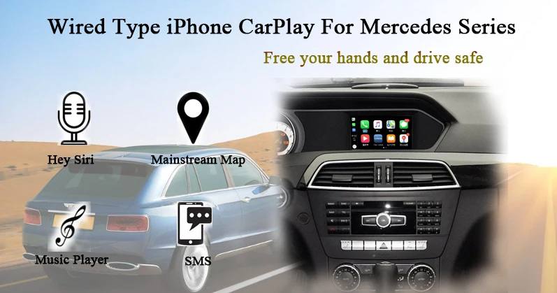 Perfect 2011-2014 Class A B C E ML GLK SLK GL Comand NTG4.5 CarPlay for Mercedes-Benz Support Android Auto Google Map CarPlay 0