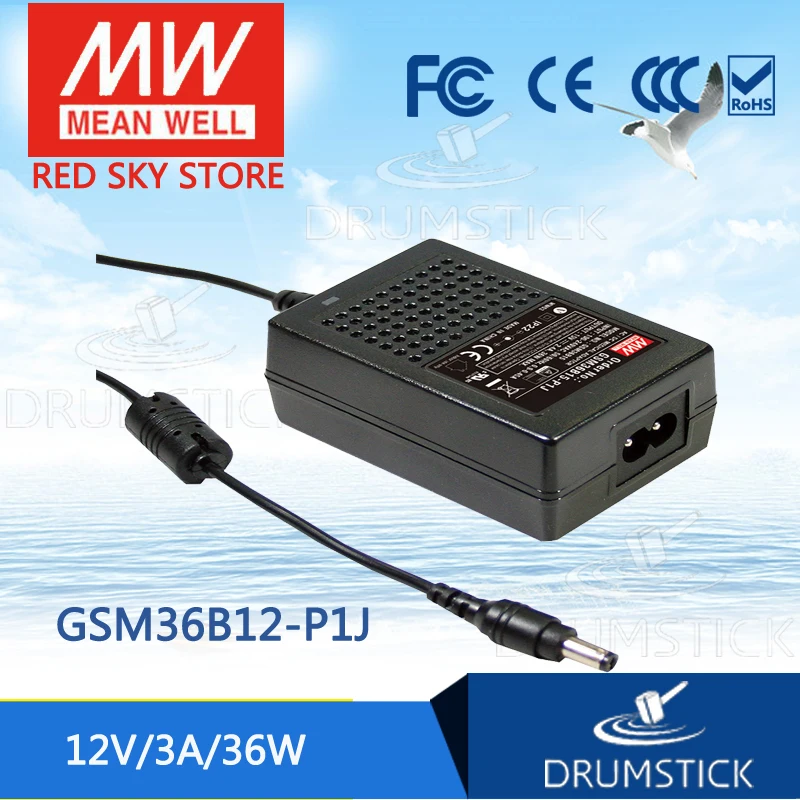 

Super value!Free shipping!MEAN WELL GSM36B12-P1J 5Pcs 2V 3A meanwell GSM36B 12V 36W AC-DC High Reliability Medical Adaptor