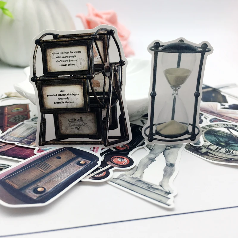 

27pcs Hand Drawing Retro Old film sticker Diary Notebook Planner Scrapbooking thin Paper Sticker