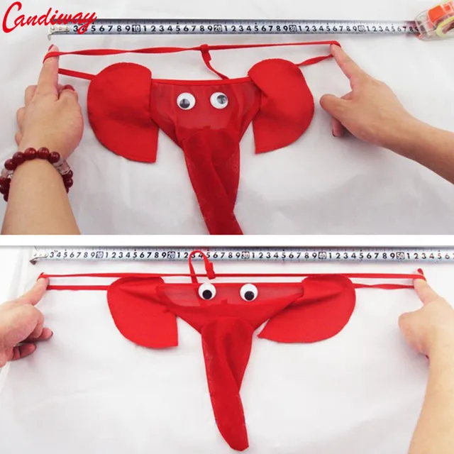 Candiway mężczyźni mini majtki kochanek majtki seksowna bielizna Body g-String underpant Elephant Cartoon wzór więcej dorosły zabawa seks gra -
