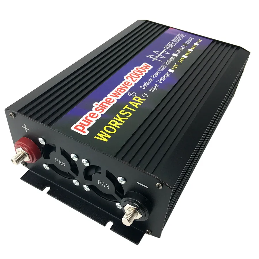

Peak 2000W Pure Sine Wave OFF Grid Inverter DC 12V/24V to AC 220V/110V 50HZ/60HZ Power Inverter Professional Solar Inverter