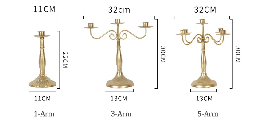 ERMAKOVA Vintage Totel Wedding Restaurant Candlelight Dinner Scented Candle Holder Table Candlestick Home Party Decoration