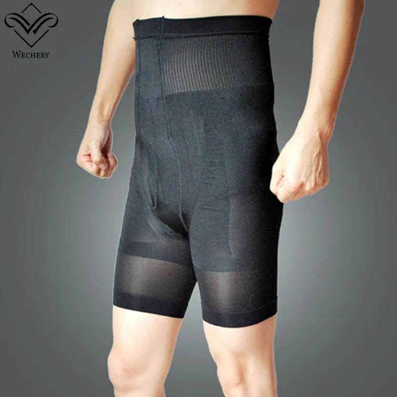 

Wechery Black Control Pants Shapewear for Men High Waist Slimming Underwear Seamless Panties Boxer Abdomen Shapers