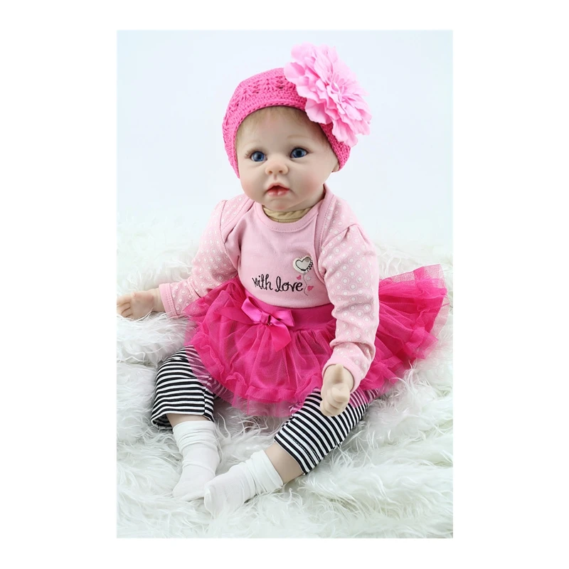 

NPK 55cm lifelike reborn Girls Doll wholesale soft real touch baby dolls Christmas gift Free shipping NEW hot sale