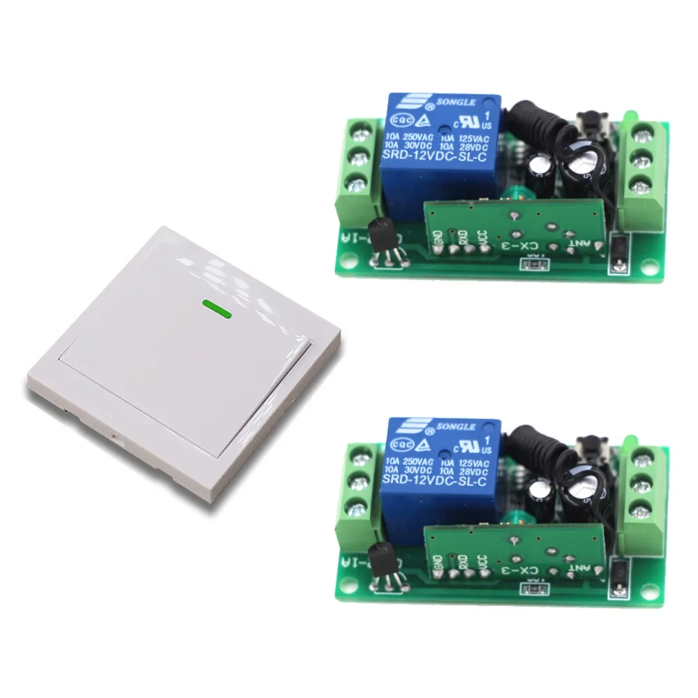 

Best Price DC 9V 12V 24V 1 CH 1CH RF Wireless Remote Control Switch System Receiver+ Wall Panel Transmitter315 MHZ 433MHZ