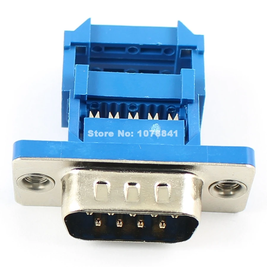 10 Pcs Per Lot D SUB 9 Pin Male Straight IDC Type Adapter Connector For