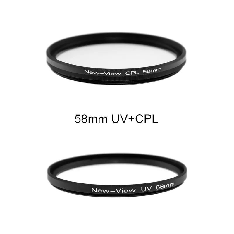 2PCS/Lot 58mm CPL Circular Polarizing Filter+UV Filter Lens For Canon Sony Pentex Nikon D700