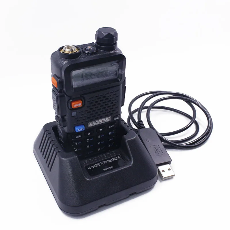 Baofeng UV-5R usb-кабель Зарядное устройство(9-10,8 V) со световым индикатором для Baofeng UV-5R UV-5RE DM-5R плюс UV5R иди и болтай Walkie Talkie “иди и УФ 5R