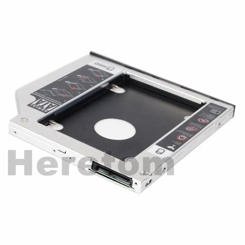 Heretom Универсальный алюминиевый 9 5 мм 12 7 SATA к 2 HDD SSD Caddy для ноутбука DVD CD ROM