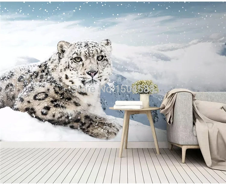 3D обои современный простой Снежный Леопард фото настенные фрески гостиная детская спальня фон обои домашний Декор 3D фрески