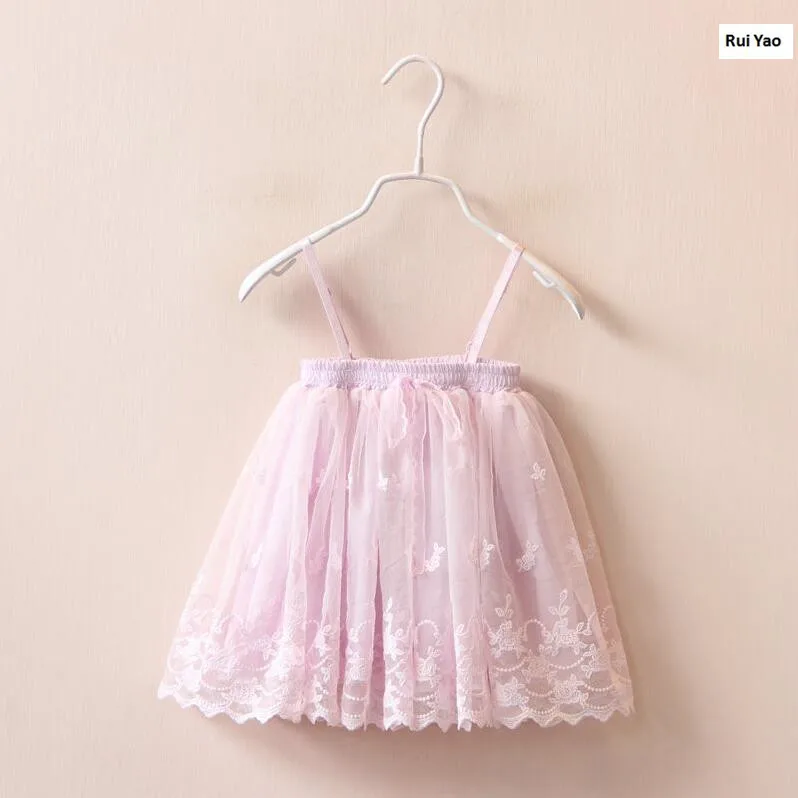 

Y1731943 2017 Summer Dresses For Girls Dress Baby Solid Lace Embroidery Princess Dress Kids Dresses For Girls Clothes Toddler