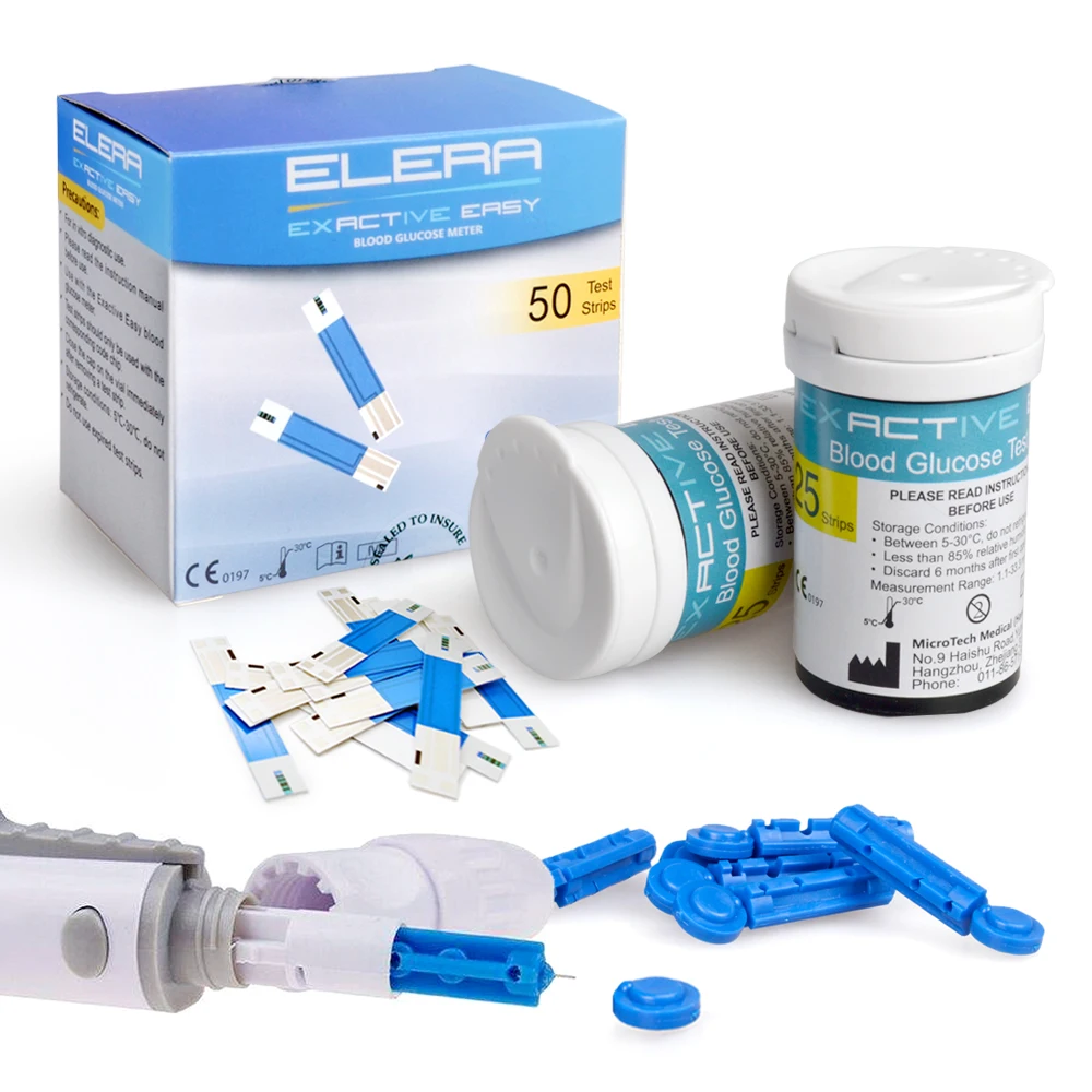 Глюкометр ELERA с тест полосками|blood glucometer|medidor de glicoseblood glucose monitor |