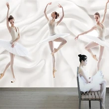Beibehang 3D стильная стереоскопическая шелковая ткань papel де parede 3d обои современный короткий балетный зал фрески фон