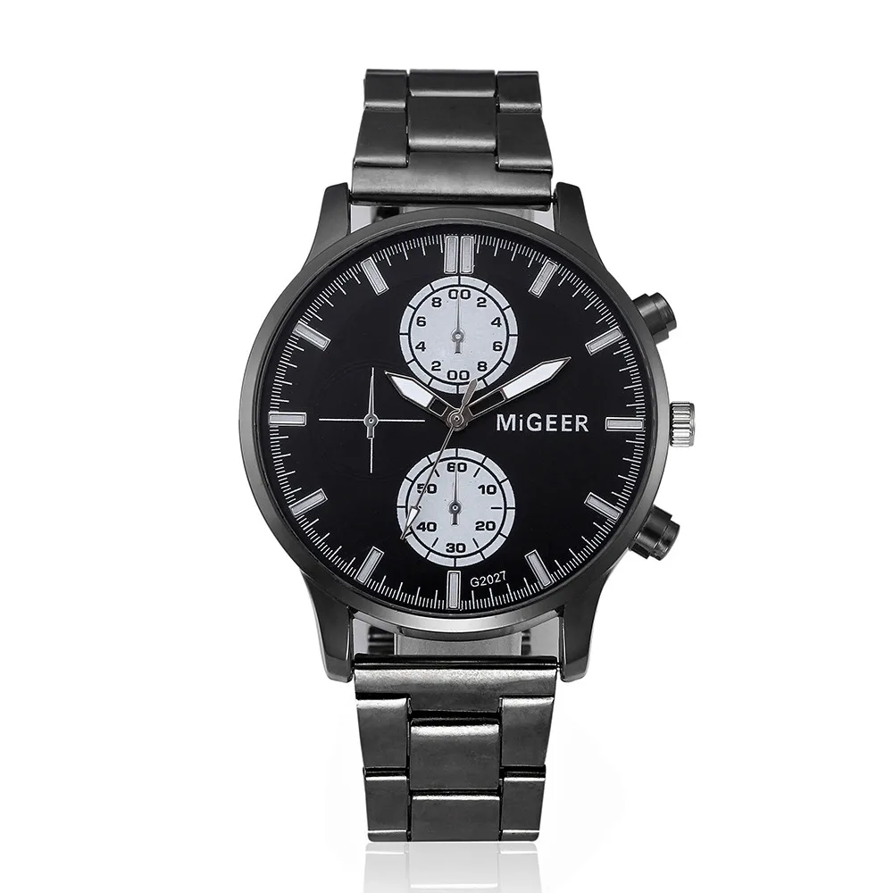 

Fashion Relogio Masculino hours Men Crystal Stainless Steel Analog Quartz Wrist Watch Clock time