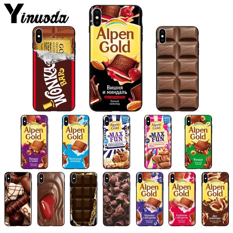 

Yinuoda Funny Chocolate Russian TPU black Phone Case Cover Shell for Apple iPhone 8 7 6 6S Plus X XS MAX 5 5S SE XR Mobile Cases