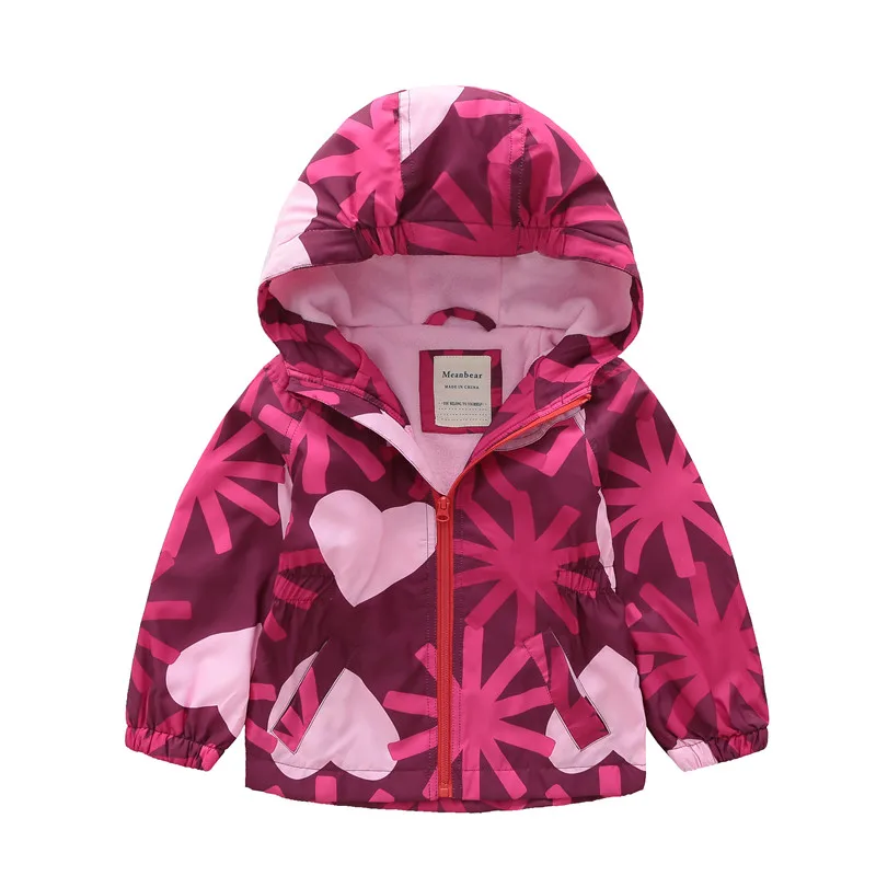 Girls plus velvet jacket large children's hooded windbreaker waterproof warm jacket 2018 autumn children's wea Girls plus velvet jacket large children's hooded windbreaker waterproof warm jacket 2018 autumn children's wea