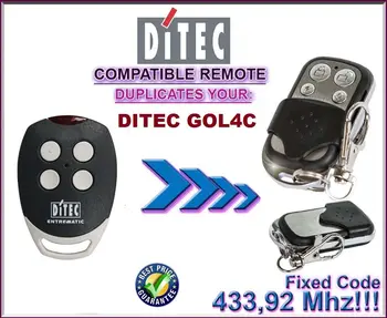 

DITEC GOL4C Replacement, Compatible remote control transmitter, clone 433.92MHz