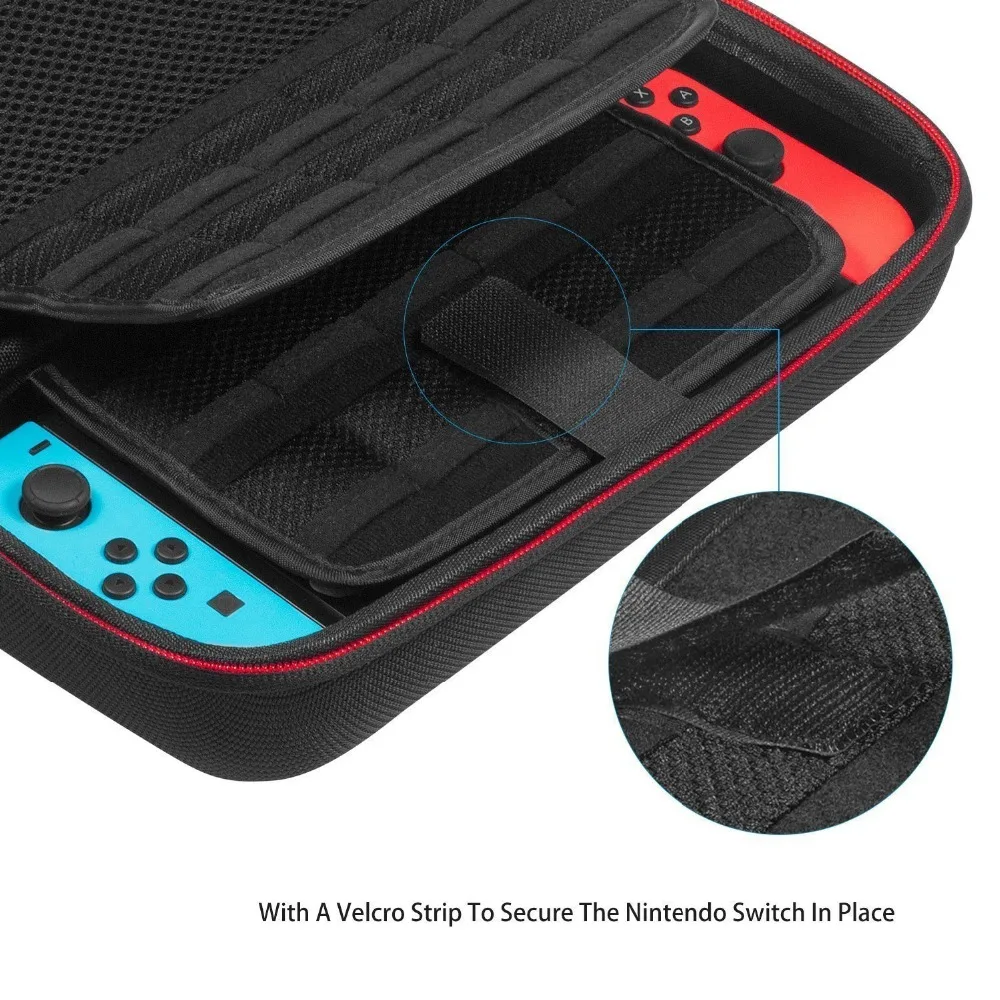 10 in 1 Accessory Kit Set for Nintend Switch With EVA Carrying Case Joy Con Grip Adjustable Stand HD Screen Protectors 3 Packs 