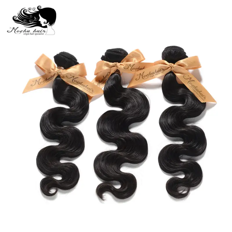 7A Unprocessed Mocha Hair Mix 3 or 3Pcs/Lot Body Wave Brazilian Virgin Human Hair Weaves Wholesale Natural Color Tangle Free