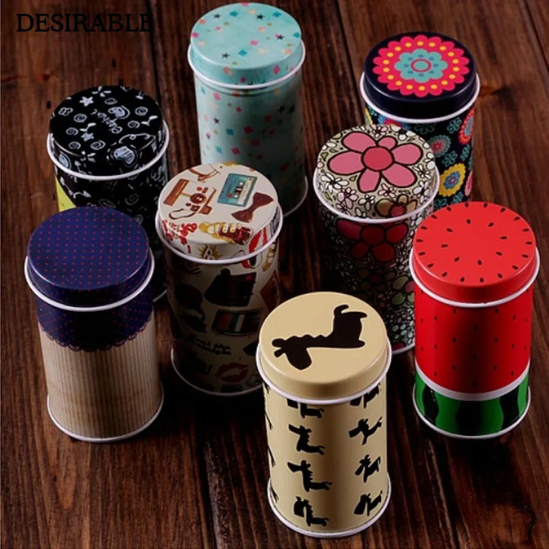 

Zakka mini toothpick frosted iron box Cylinder floss cotton swab U disk and other small items multipurpose storage iron box 8pcs