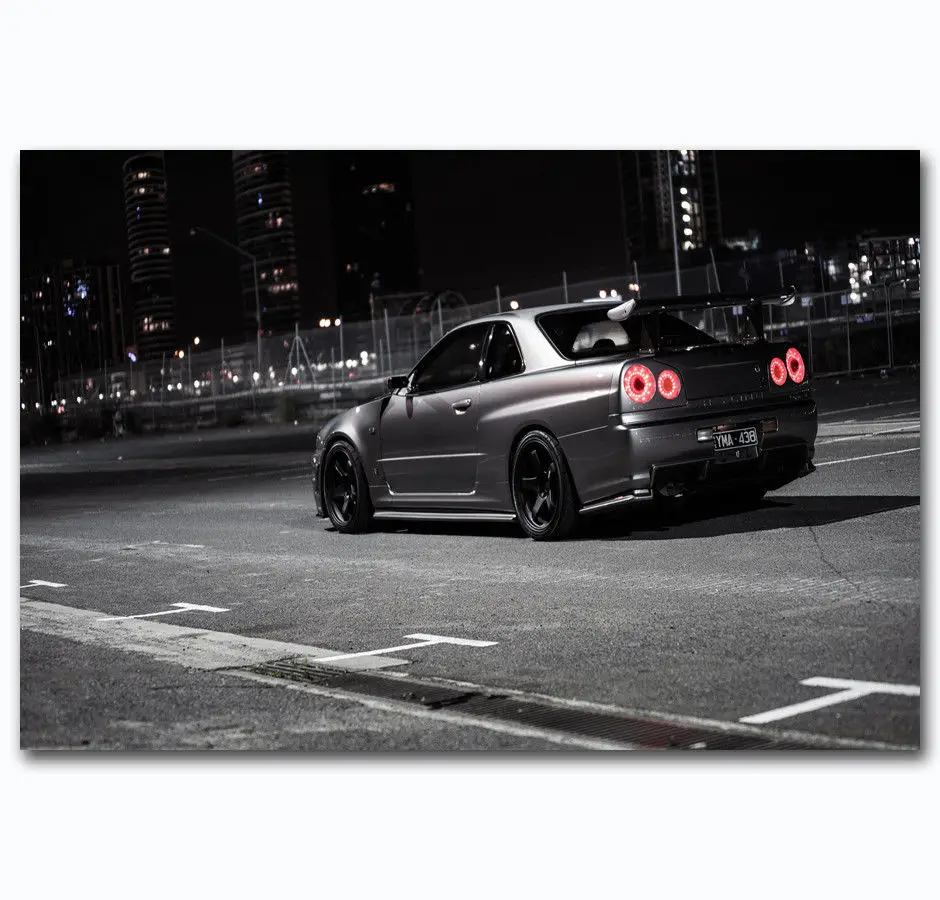 

Hot New Racing Car Nissan GT-R Supercar GTR-Silk Art Poster Wall Sticker Decoration Gift
