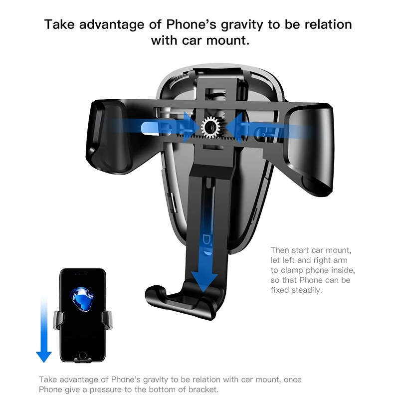 Автомобильный держатель Baseus Gravity для iPhone, samsung, держатель для мобильного телефона, 360 градусов, gps, крепление на вентиляционное отверстие, автомобильная подставка для телефона