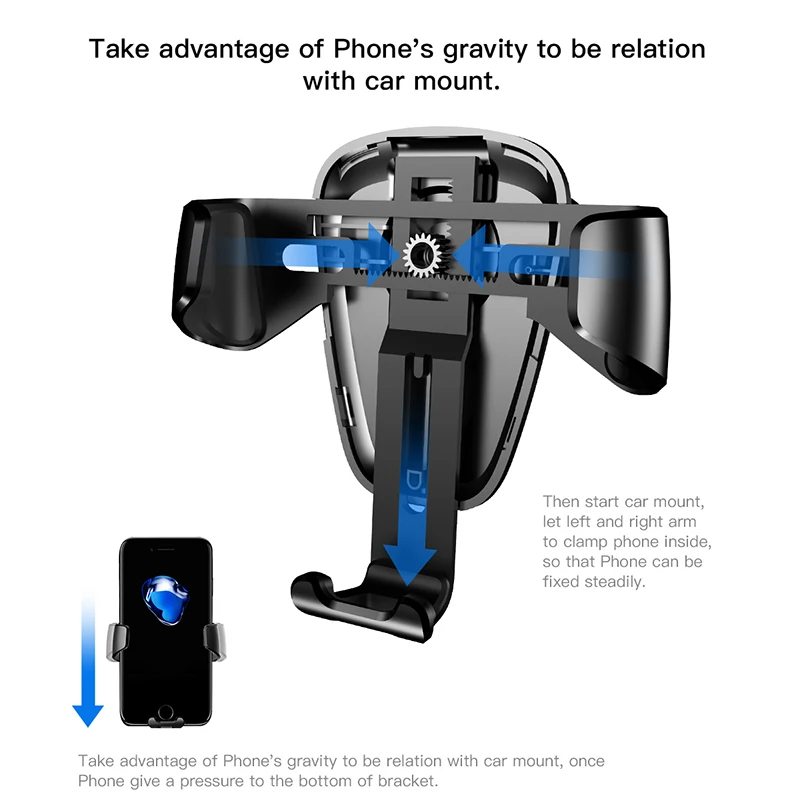 Автомобильный держатель Baseus Gravity для iPhone Samsung мобильный телефон 360 градусов GPS