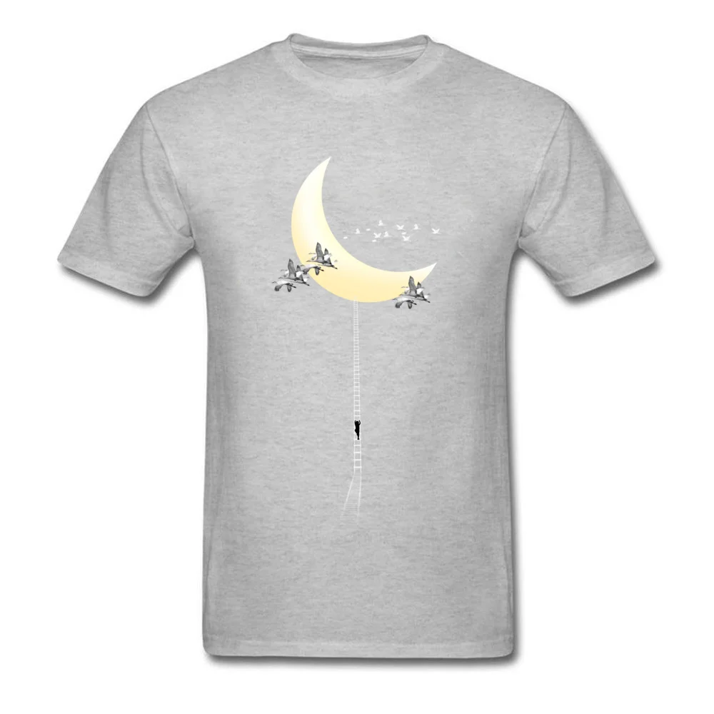 Crane Migration Normal April FOOL DAY Pure Cotton Crewneck Men's Tops Tees T-shirts Fashionable Short Sleeve Top T-shirts Crane Migration grey