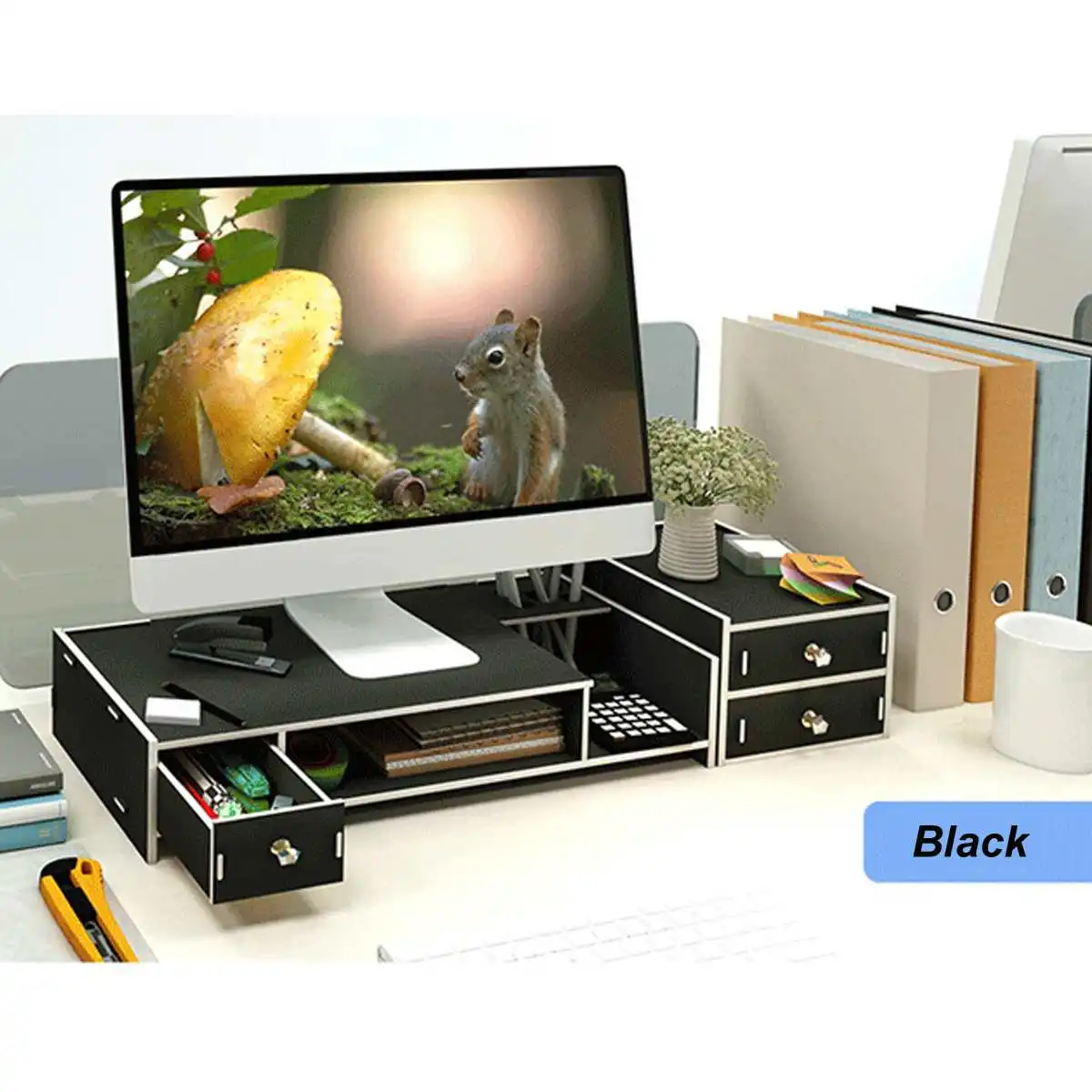 Деревянная полка, многофункциональная настольная подставка для монитора, компьютерный экран, стояк для ноутбука, крепкая подставка для ноутбука, подставка для ноутбука, телевизора