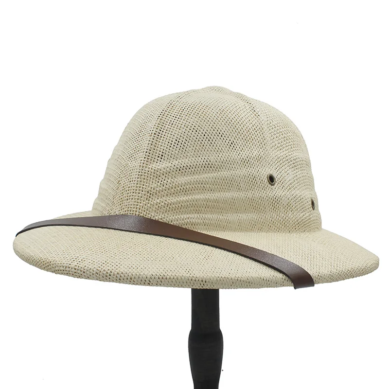 Fashion Vietam War Army Hat Women Men British Explorer Straw Helmet Summer Boater Bucket Sun Hat Unisex Jungle Miners Cap CP0210 (5)