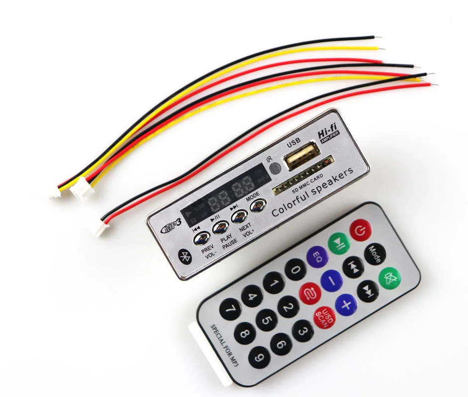 

Car USB Bluetooth Hands-free MP3 Player Integrated MP3 Decoder Board Module with Remote Control USB FM Aux Radio for Car