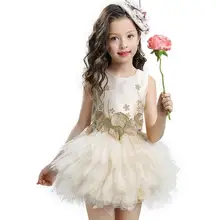 Летний Платье для девочек свадебное платье для девочек шампанское кружевное платье с цветочным рисунком для девочек платье с фатиновой юбкой платье принцессы платья для первого причастия