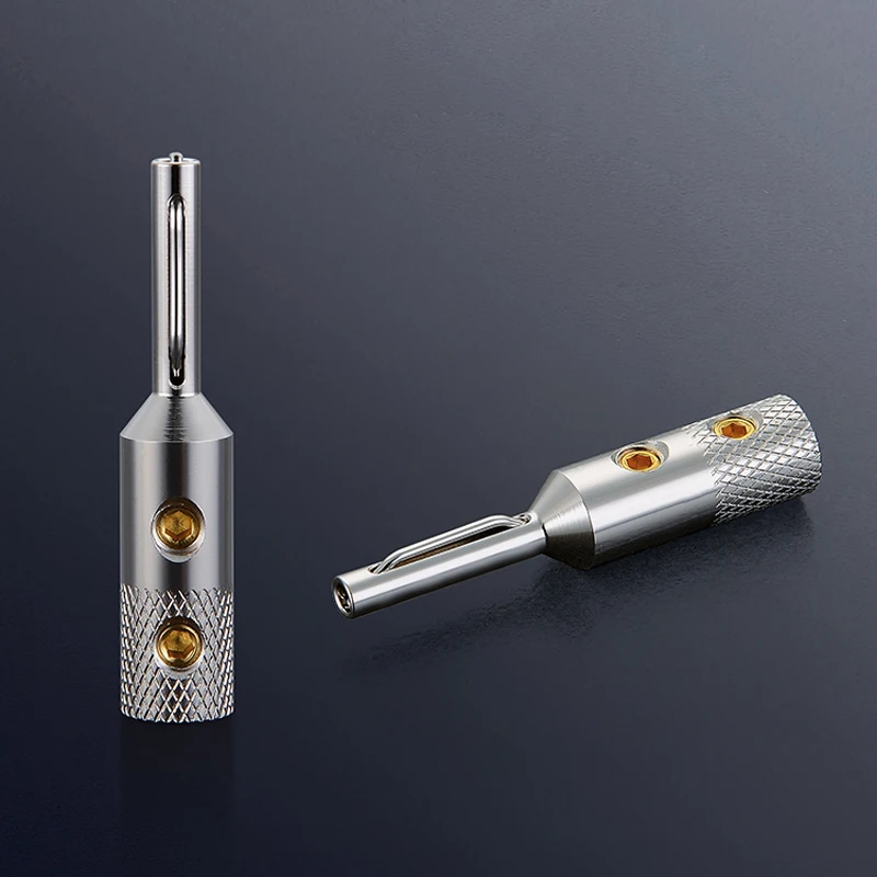 Free shipping Viborg 4Pcs VB401R 99 998 Pure Copper Rhodium Plated Banana Plug font b Speaker