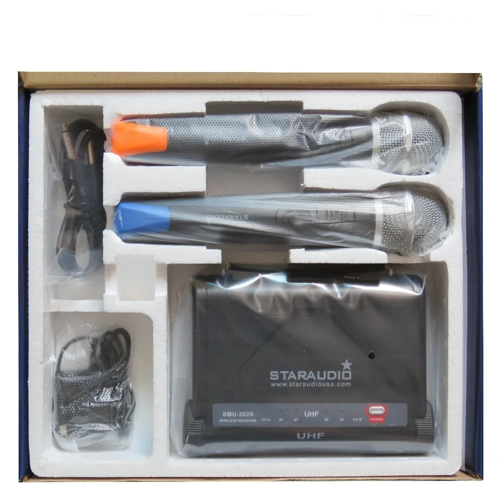 STARAUDIO SMU-2020A 2CH UHF беспроводной Pro церковный клуб DJ двойные портативные микрофоны системы Mic