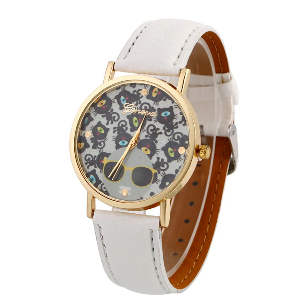 Hot Luxury Cat Pattern Women Watch Leather Strap Ladies Quartz Clock Fashion Dress Wristwatch Relogio Feminino huismerk kopen in de aanbieding Hot Luxury Cat Pattern Women Watch Leather Strap Ladies Quartz Clock Fashion Dress Wristwatch Relogio Feminino huismerk kopen in de aanbieding